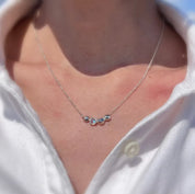 Chia Jewelry簡約設計感鎖骨鏈,以925銀與月光石製作