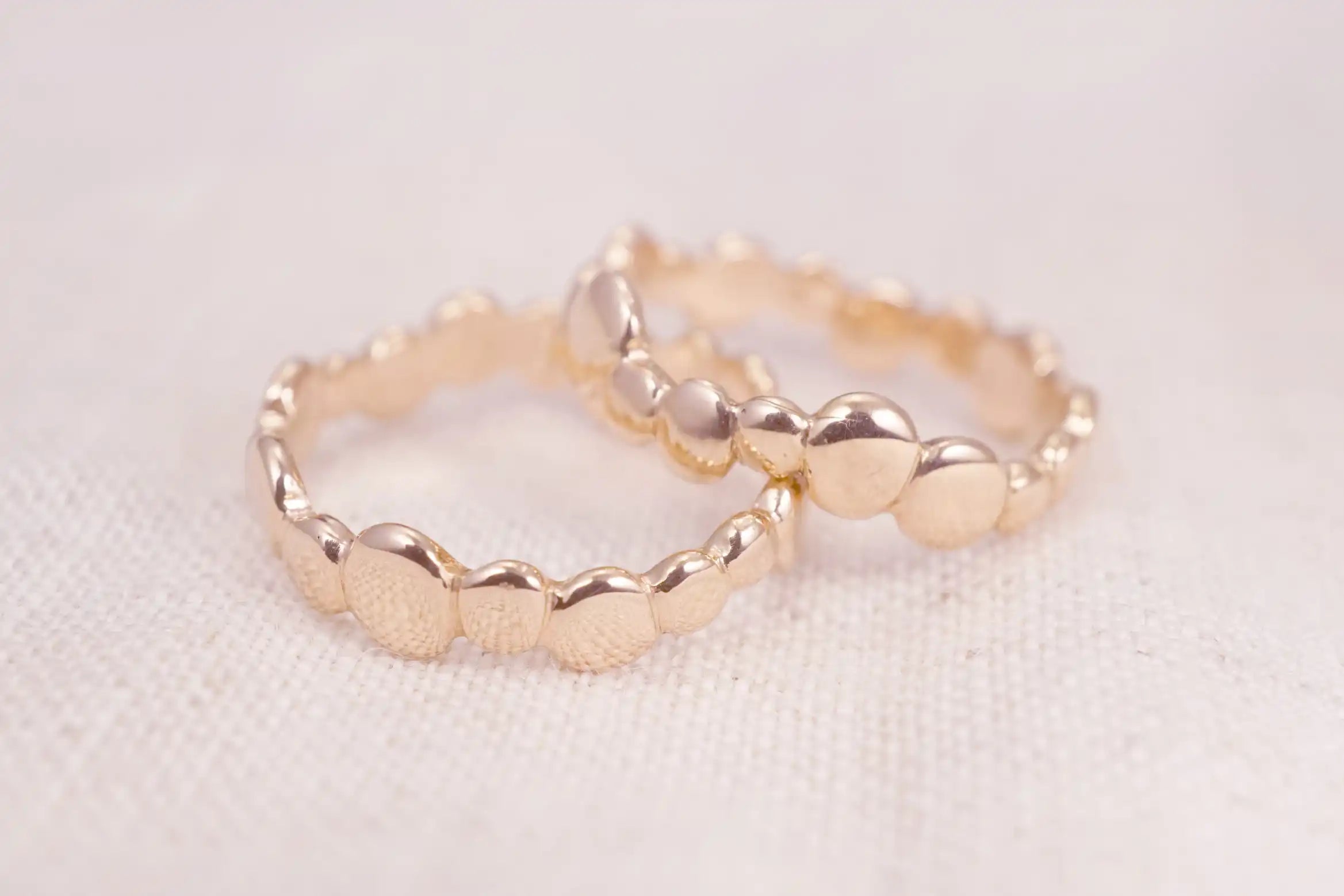 時間之詩-14k玫瑰金石子戒指