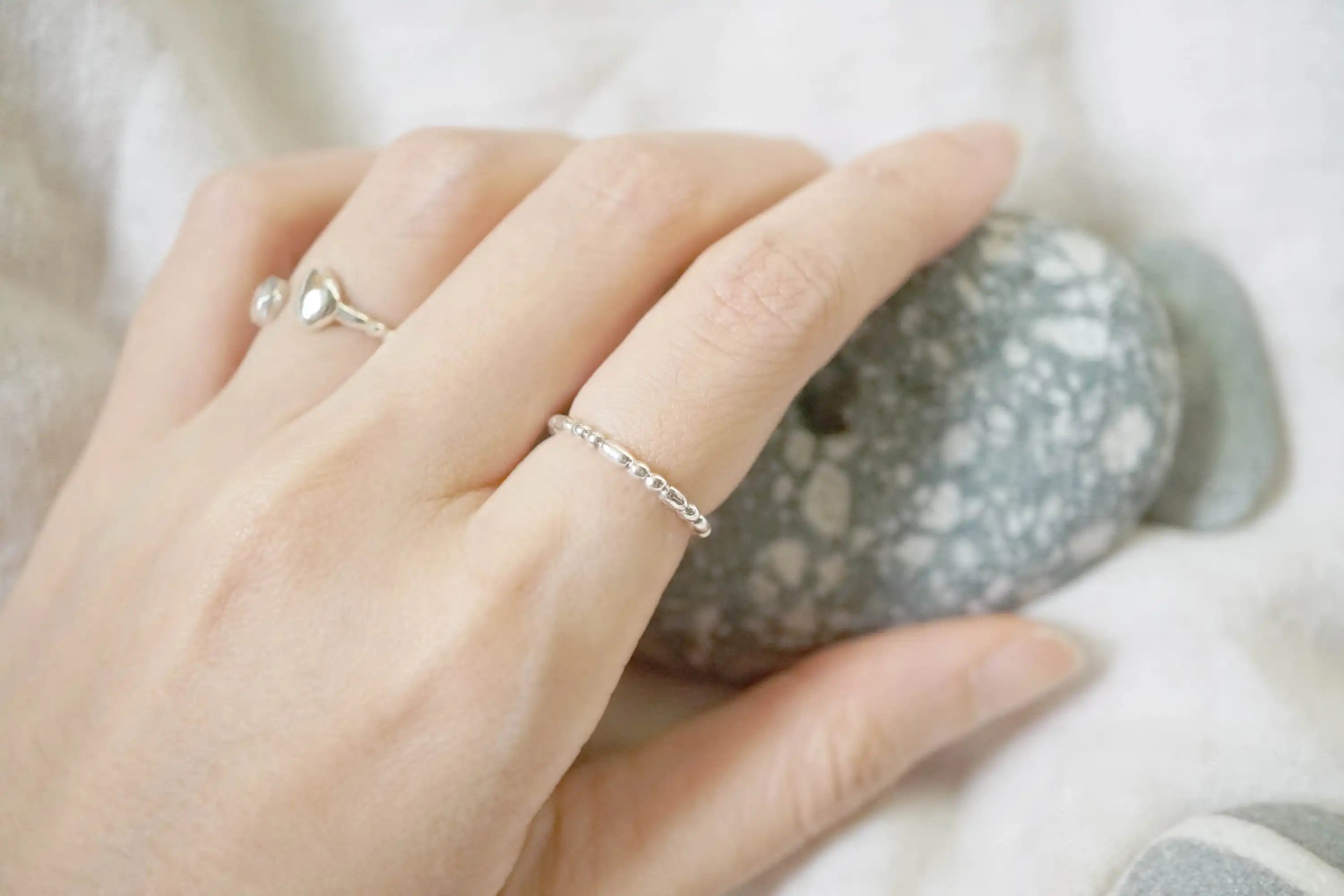 時間之詩-小石子銀線戒/尾戒