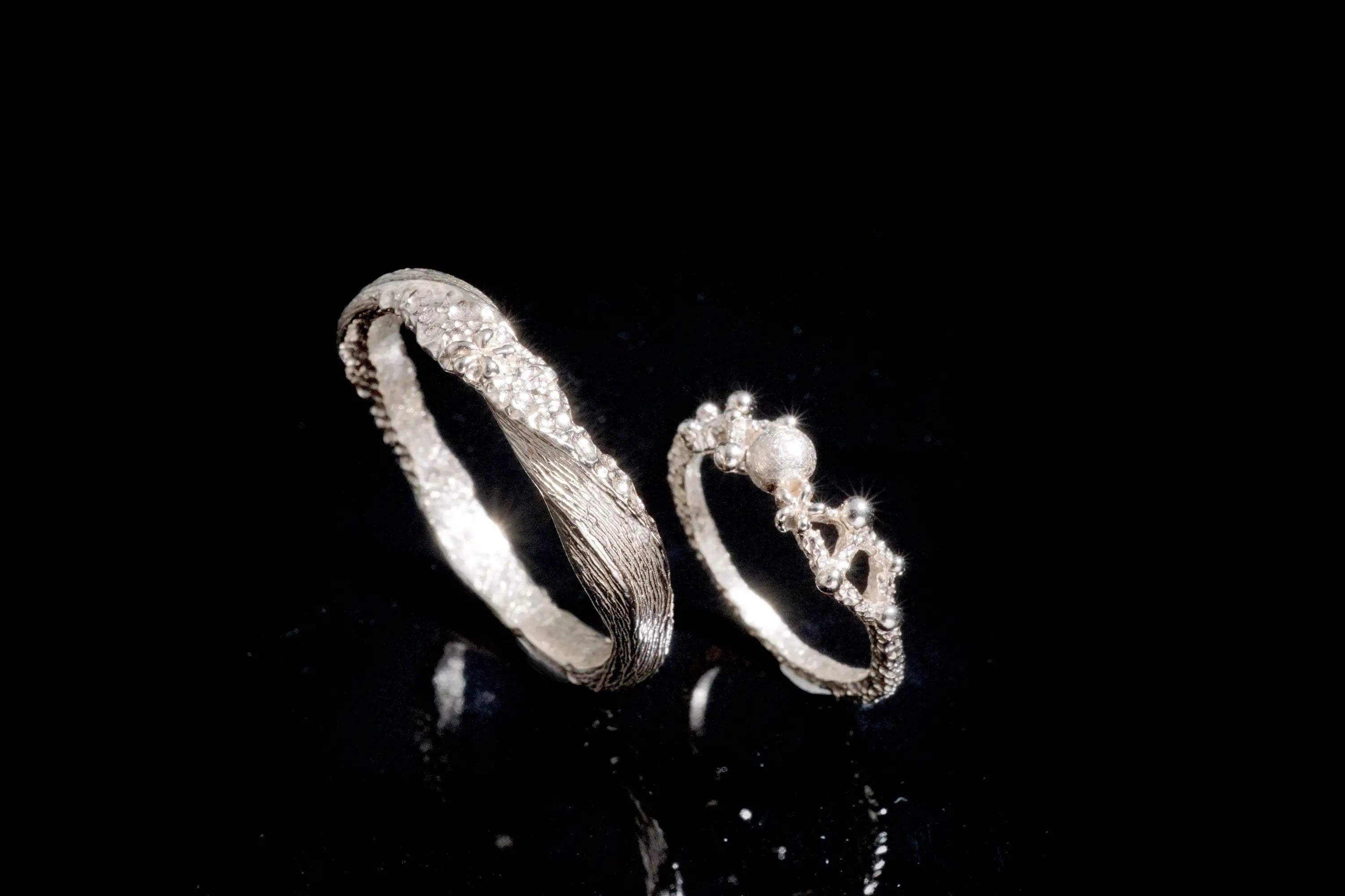 Chia Jewelry獨特婚戒訂製服務，微風與月設計款