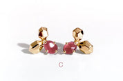 Chia Jewelry輕珠寶設計訂做，14k金石榴石簡約寶石耳環，寶石組合選擇Ｃ