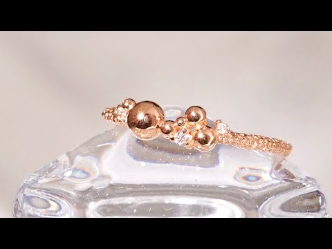 海洋系列-泡泡14k玫瑰金鑽石戒指｜尾戒