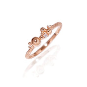 精緻優雅又防水的輕珠寶款式，14k玫瑰金鑽石泡泡戒指與尾戒