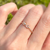 精緻優雅又防水的輕珠寶款式，14k玫瑰金鑽石泡泡戒指與尾戒